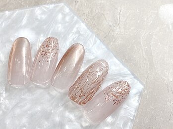 【ハンド】ピンクミラーネイル