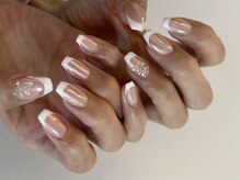 ジェミーネイル シンジュク(Jemiy nail shinjuku)/【Saki】フレンチぷっくりフラワ