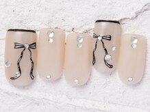 ジェミーネイル エビス(Jemiy nail ebisu)/ガーリーリボンフレンチ10230yen