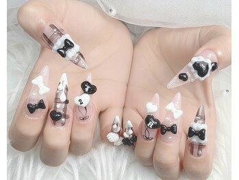 チェックネイル、ハートネイル