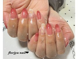 グラデーションワンポイントnail