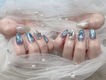 センシー ネイル スタジオ(Sensy Nail Studio)/ハート×ギャラクシーマグネット