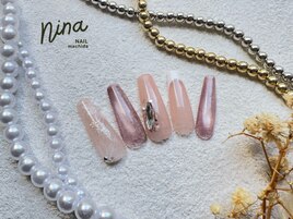 手書きフラワーネイル