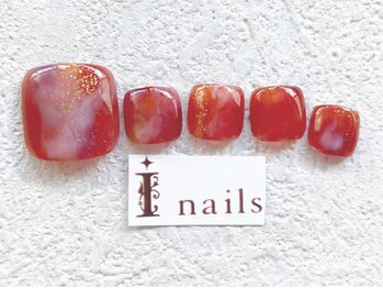 アイネイルズ 梅田店(I nails)/もやもやニュアンスフット￥8200