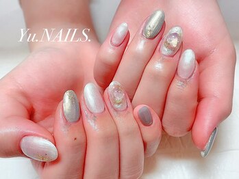 ユーネイルズ 恵比寿(Yu.NAILS.)/大人ニュアンス◎天然石◎箔