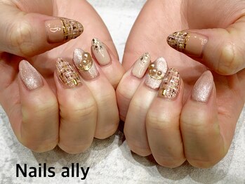 ネイルズアリー 立川店(Nails ally)/ツイード×ギャラクシー×秋冬