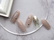 ネイル スパ ココプラス(Nail spa Cocoplus)/シンプルなチェーンリボンネイル