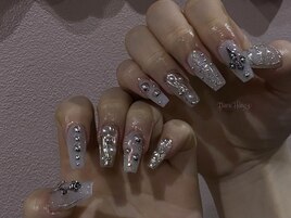 パープル×メタリックネイル