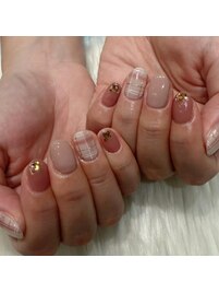 タータンチェック＋キラキラ