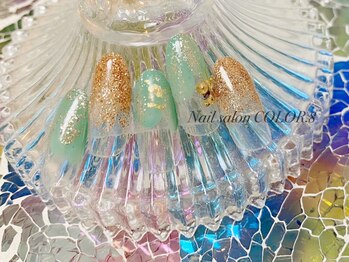 ネイルサロン カラーエイト(Nailsalon COLOR.8)/塗りかけ、ラメグラ、ナチュラル