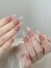 【再来オフ込み】チップ長さだし＋ワンカラーorラメ★パーツ2つ付き¥7980