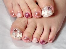 プリズムネイル(Prism Nail)の雰囲気（ピンク/ミラー/リボン/ガーリー/ラメ/リゾート/アート10本）