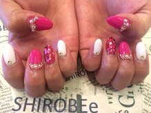 トータルサロン 白べぇーっ プラス/ピンク×ホワイトネイル