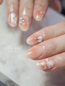 サティス ネイル(SATIS NAIL)の写真/《深爪・ショートネイル》爪にお悩みをお持ちの方必見！スラッと伸びる褒められ美爪へと導きます♪