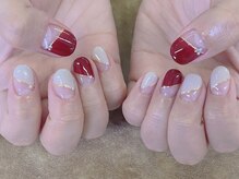 ひまりネイル(ひまりnail)/斜めフレンチ ラメライン