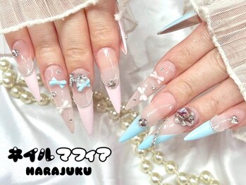 ネイルマフィア 原宿(NAIL MAFIA)の写真/「整った綺麗なスカルプの形」×「均等の厚み」で最強卍''盛り盛りにパーツやアートをオーダーしちゃって★