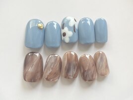 お花×マーブルアート