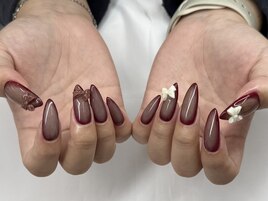 秋色チークネイル