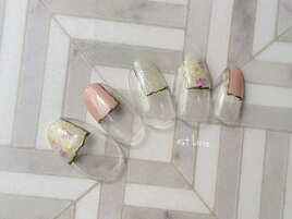 埋め込みドライフラワーネイル