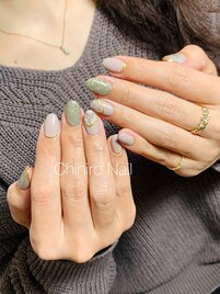大理石柄たニュアンスネイル