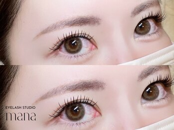 マナアイラッシュスタジオ(MANA EYELASH STUDIO)の写真/京都店でも大人気★当店おすすめの【バインドロック＆フラットラッシュ】でボリュームのある目元をキープ♪