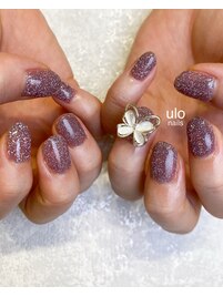 フラッシュネイルと蝶々パーツ