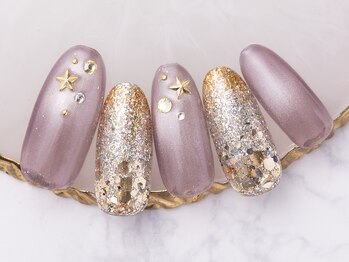 モンスリール 麻布十番(Mon Sourire)/モーヴマグネット冬ネイル