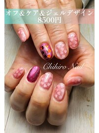 ハート埋め込みマグネットネイル