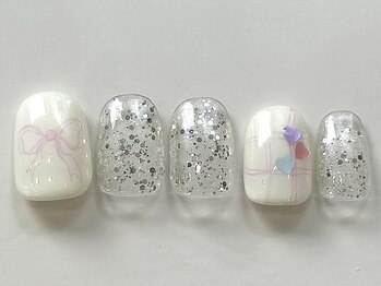 リボン落書きラメ¥6000