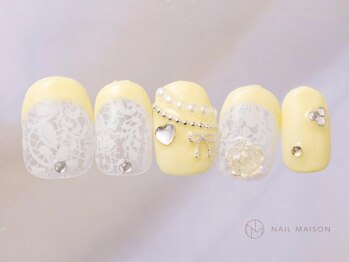 ネイルメゾン 渋谷店(NAIL MAISON)/イエローフレンチ¥9000