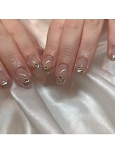 リシアネイル 高崎緑町店(Recia Nail)/シルバー/ミラー/フレンチ
