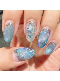 天然石＆シェル＆炭酸ネイル