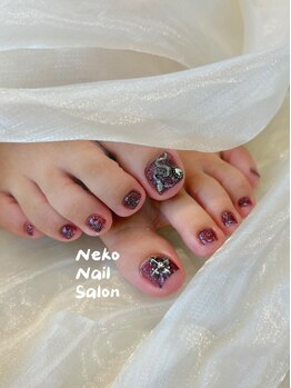 ネコ(Neko)/フットネイル 蛇ネイル 赤