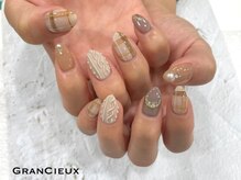 クアトログランシュ 青葉台(QUATRO×GranCieux)/チェック くすみ ニットネイル