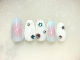 カラフルチークネイル