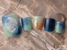 アイネイルズ 吉祥寺店(I nails)/夏色天然石フット