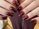 ボルドーハートホロネイル