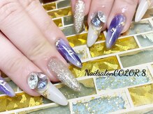ネイルサロン カラーエイト(Nailsalon COLOR.8)/スカルプ、大理石、ラメ