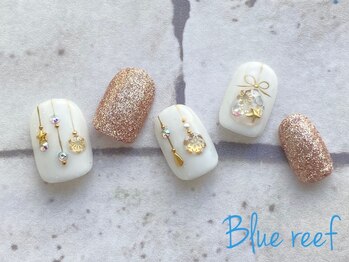 ネイルアンドまつげエクステ ブルーリーフ 四谷三丁目店(Blue Reef)/綺麗めクリスマスネイル