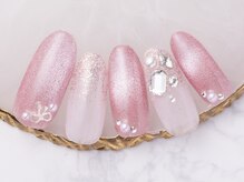 モンスリール 麻布十番(Mon Sourire)/ピンクマグネット冬ネイル