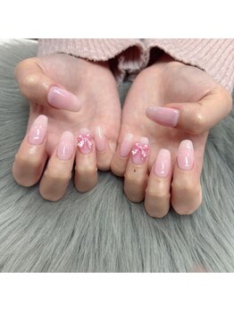 ポミーネイル 池袋店(pomynail)/リボンワンカラー