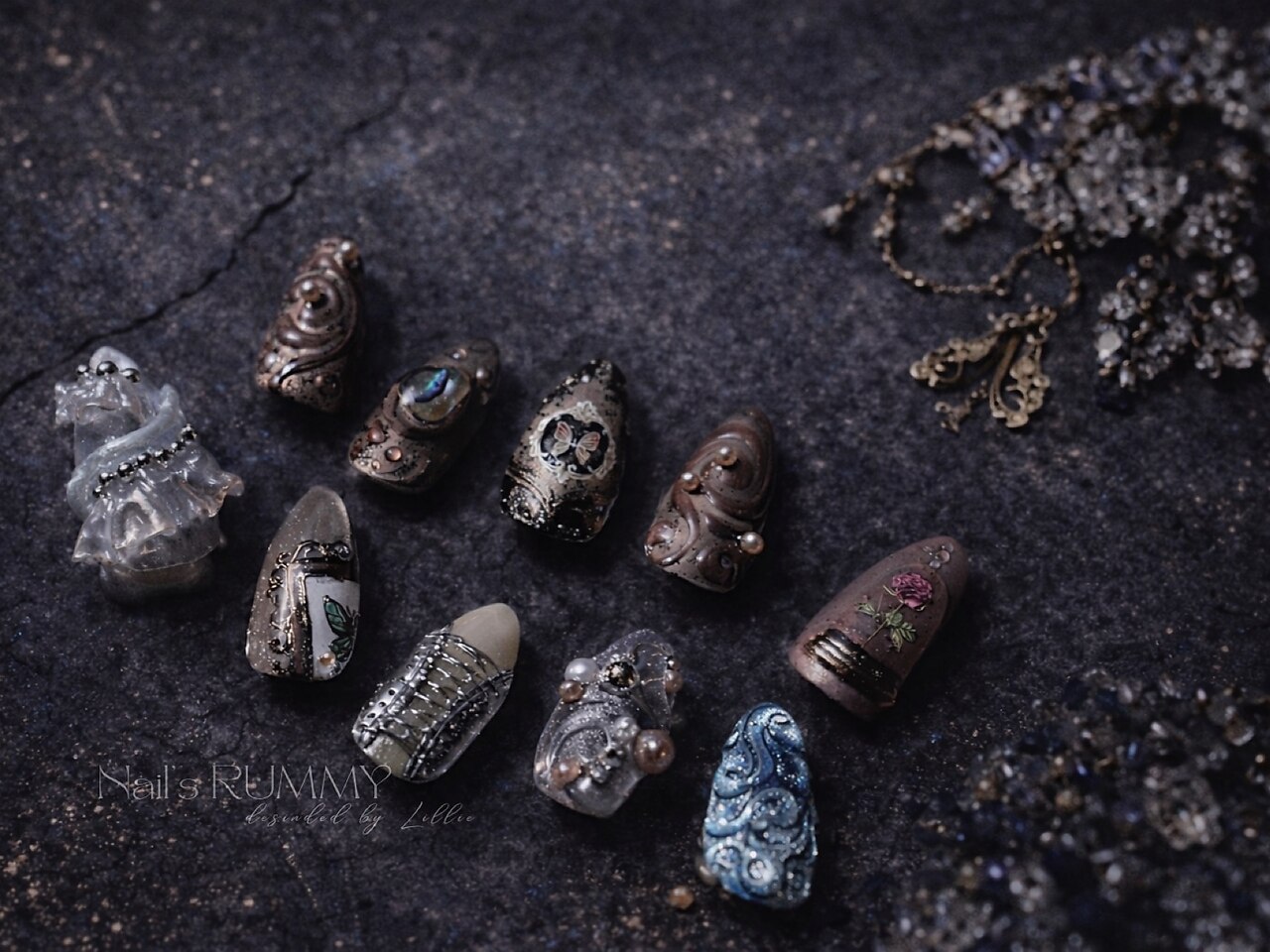 フルオーダーネイルチップ：PG013753410｜ネイルズラミー(Nail's RUMMY