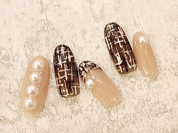 ドルチェネイル(Dolce.Nail)/ガーリーツイードネイル**