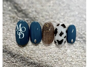 オレンジスティック/アニマル柄　牛柄