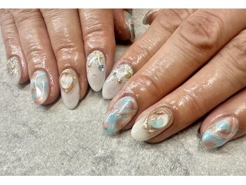 ネイルサロンファストネイルプラス 新宿店(FAST NAIL PLUS)/2024夏ネイル【天然石ネイル】