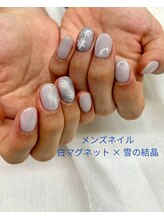 バーグ(bague)/メンズネイル／白マグネット