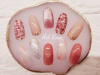 ネイルサロンアンドネイルスクールアートローズ 町田店(Art Rose)/人気マグとツイードネイル