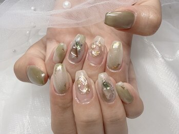 エミリオネイル(EMILIO NAIL)/ミラーマグネットネイル夏ネイル