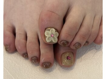 エラ(era)/フットネイル　お花ネイル