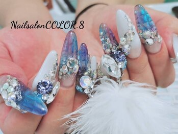 ネイルサロン カラーエイト(Nailsalon COLOR.8)/スカルプ、派手、個性派